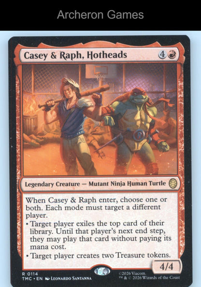 Casey & Raph, Hotheads TMC 114 MTG Card Commander: Teenage Mutant Ninja Turtles