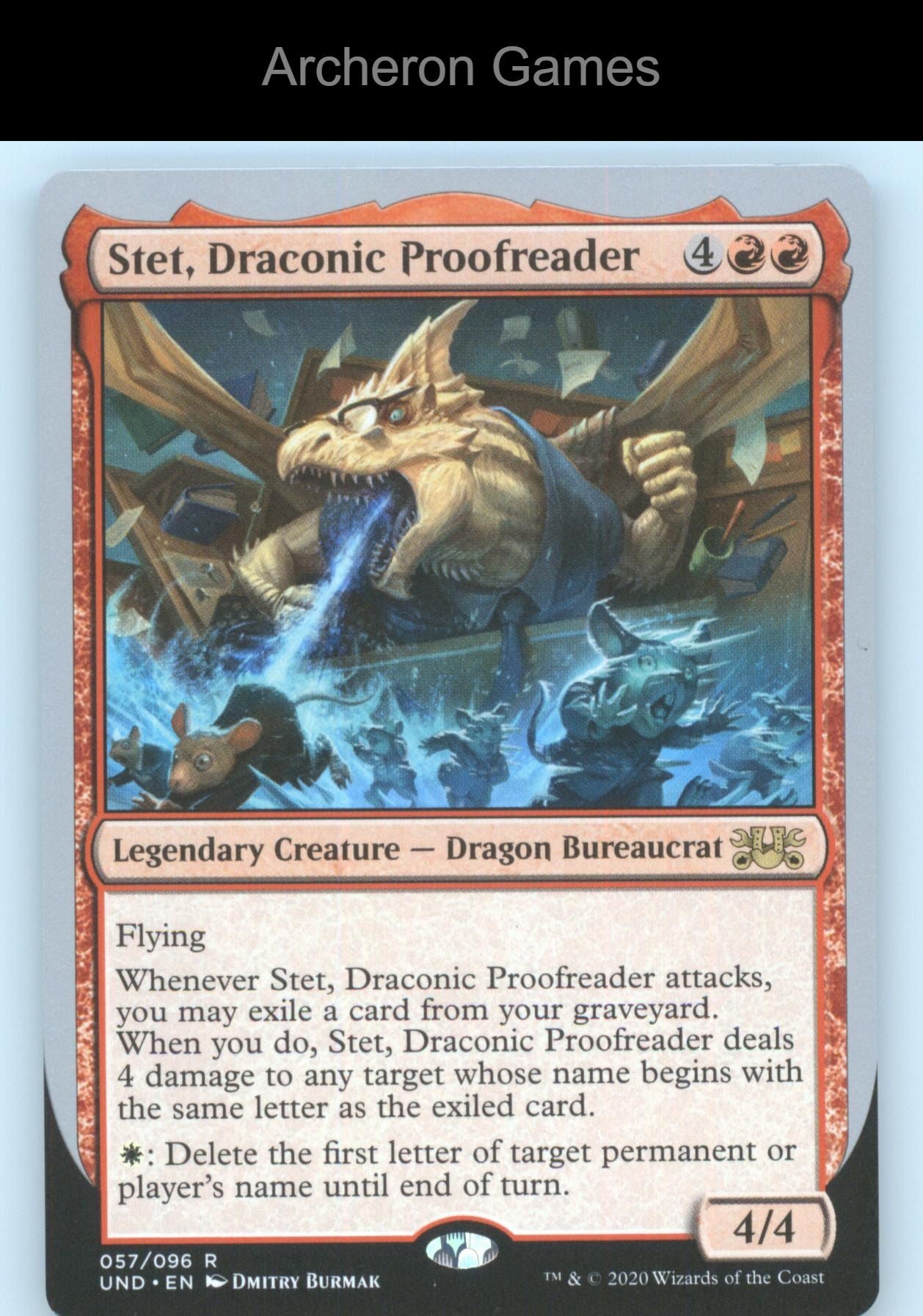 Stet, Draconic Proofreader 57 R MTG Card Unsanctioned