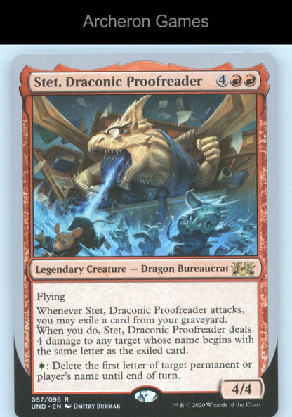 Stet, Draconic Proofreader 57 R MTG Card Unsanctioned