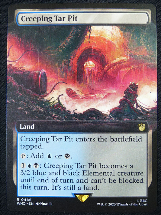 Creeping Tar Pit Extended Art - WHO - Mtg Card #BU