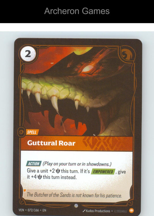 Guttural Roar VEN 072/166 C Vendetta Riftbound Card Foil