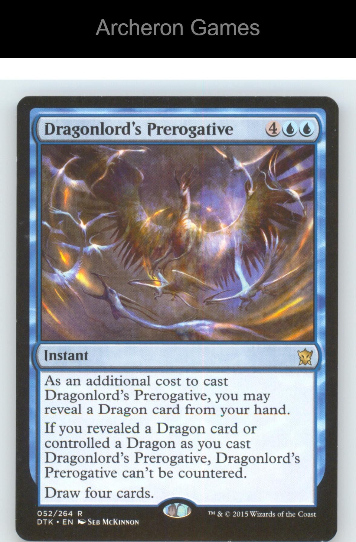 Dragonlord's Prerogative DTK 52 R MTG Card NM/EX+