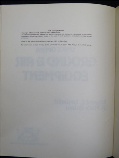 Space Opera: Ground & Air Equipment - Roleplay Booklet #2S6