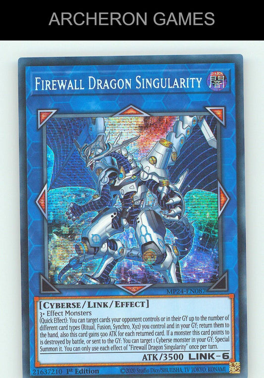 Firewall Dragon Singularity SEC YUGIOH Card