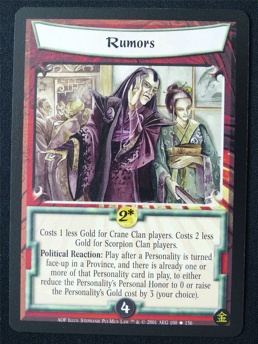 Rumors - AOF - Legend of the Five Rings L5R Card #ZG