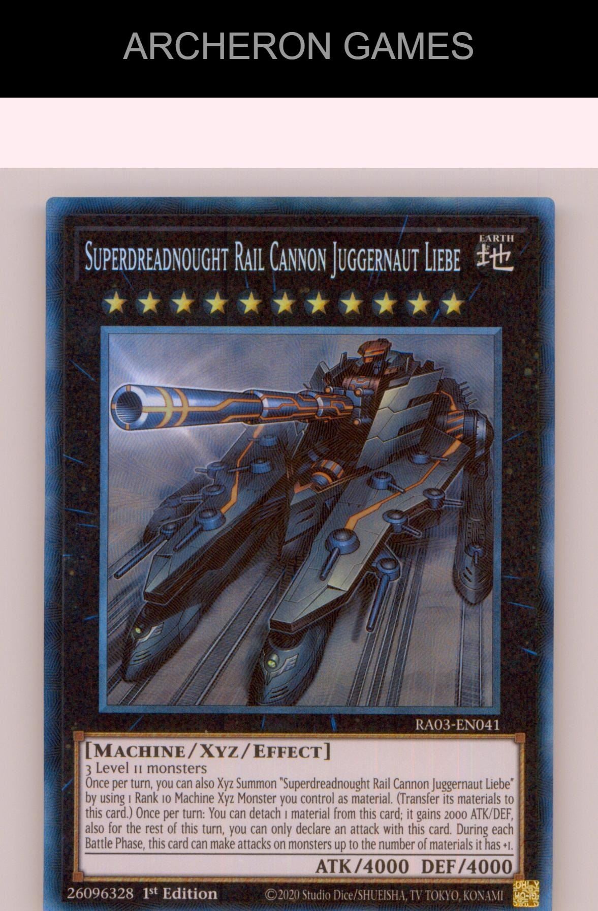 Superdreadnought Rail Cannon Juggernaut Liebe (PCR) YUGIOH Card 1st Edition