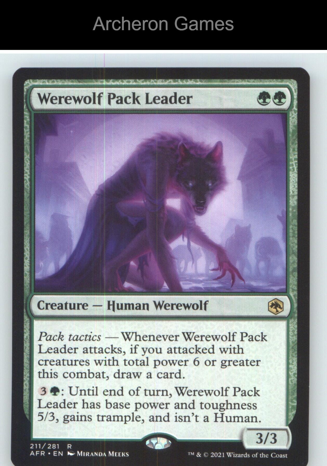 Werewolf Pack Leader AFR 211 R MTG Card NM/EX+