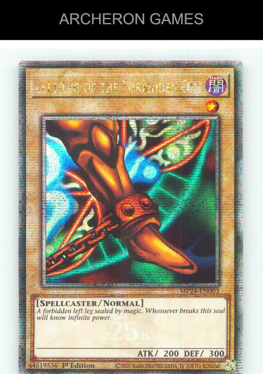 Left Leg of the Forbidden One (Quarter Century Secret Rare) YUGIOH 1st Edition