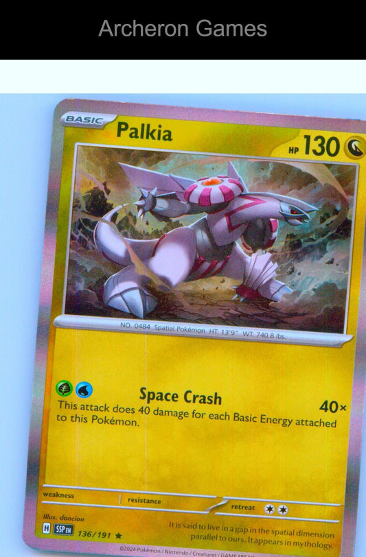 Pokemon Card Palkia SSP 136/191 R Surging Sparks Holo