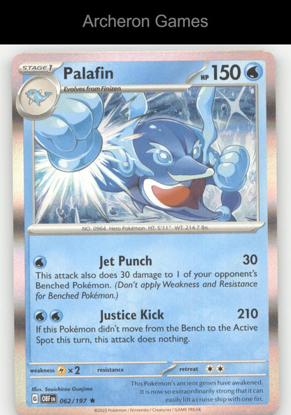 Pokemon Card Palafin OBF 062/197 R Obsidian Flames Holo