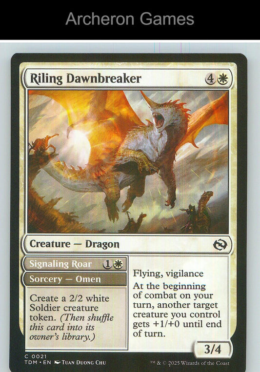 Riling Dawnbreaker TDM 21 C MTG Card NM/EX+