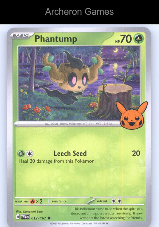 Pokemon Card Phantump TTBB24 012/167 C Trick or Trade BOOster 2024