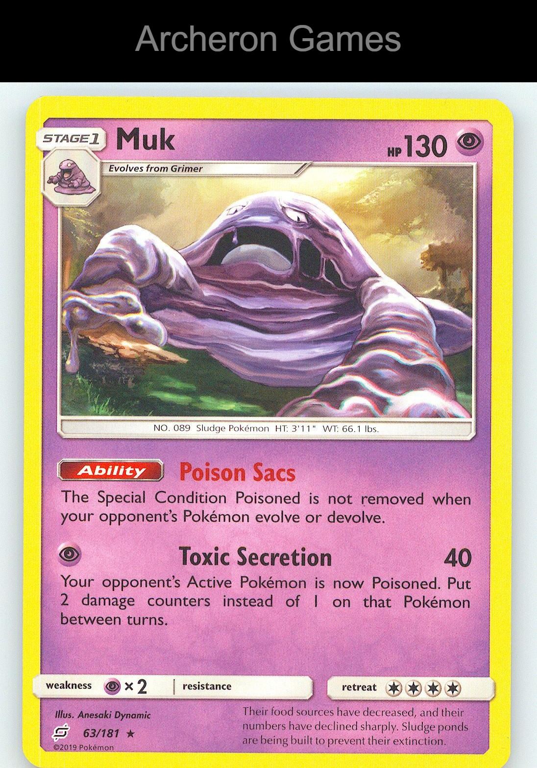 Pokemon Card Muk TEU 63/181 R Team Up