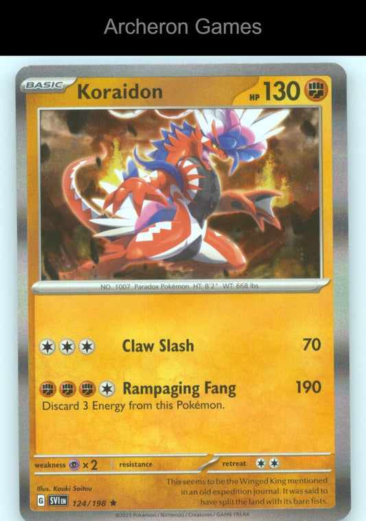 Pokemon Card Koraidon SVI 124/198 R Scarlet & Violet Holo