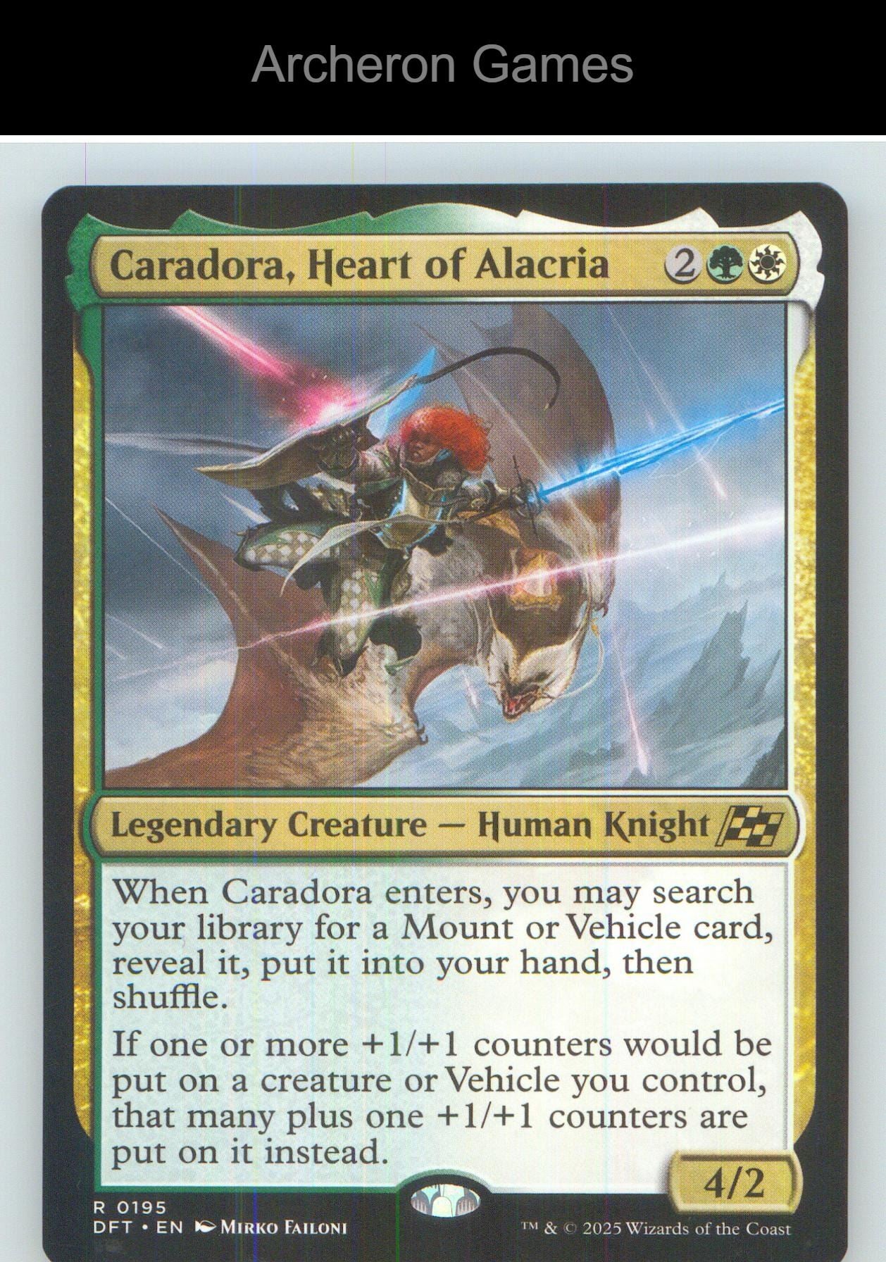 Caradora, Heart of Alacria DFT 195 R MTG Card NM/EX+