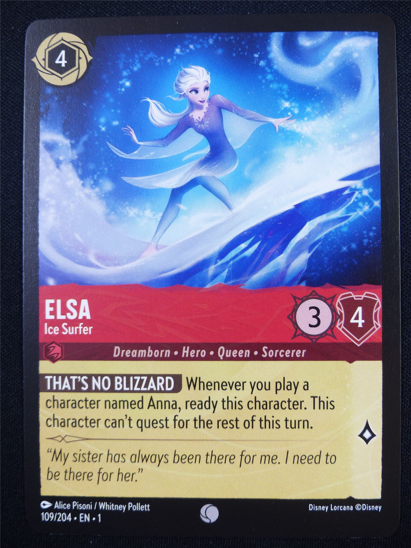 Elsa Ice Surfer 109/204 - Lorcana Card #4QB