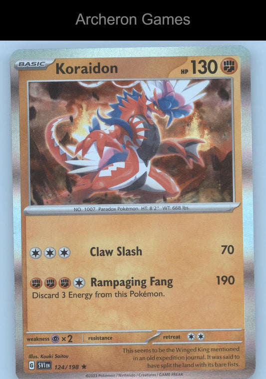 Pokemon Card Koraidon SVI 124/198 R Scarlet & Violet Holo