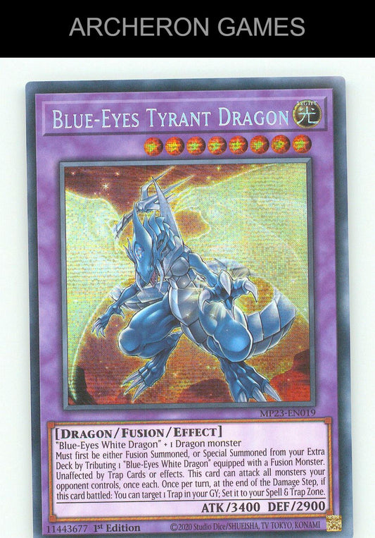 Blue-Eyes Tyrant Dragon SEC YUGIOH Card