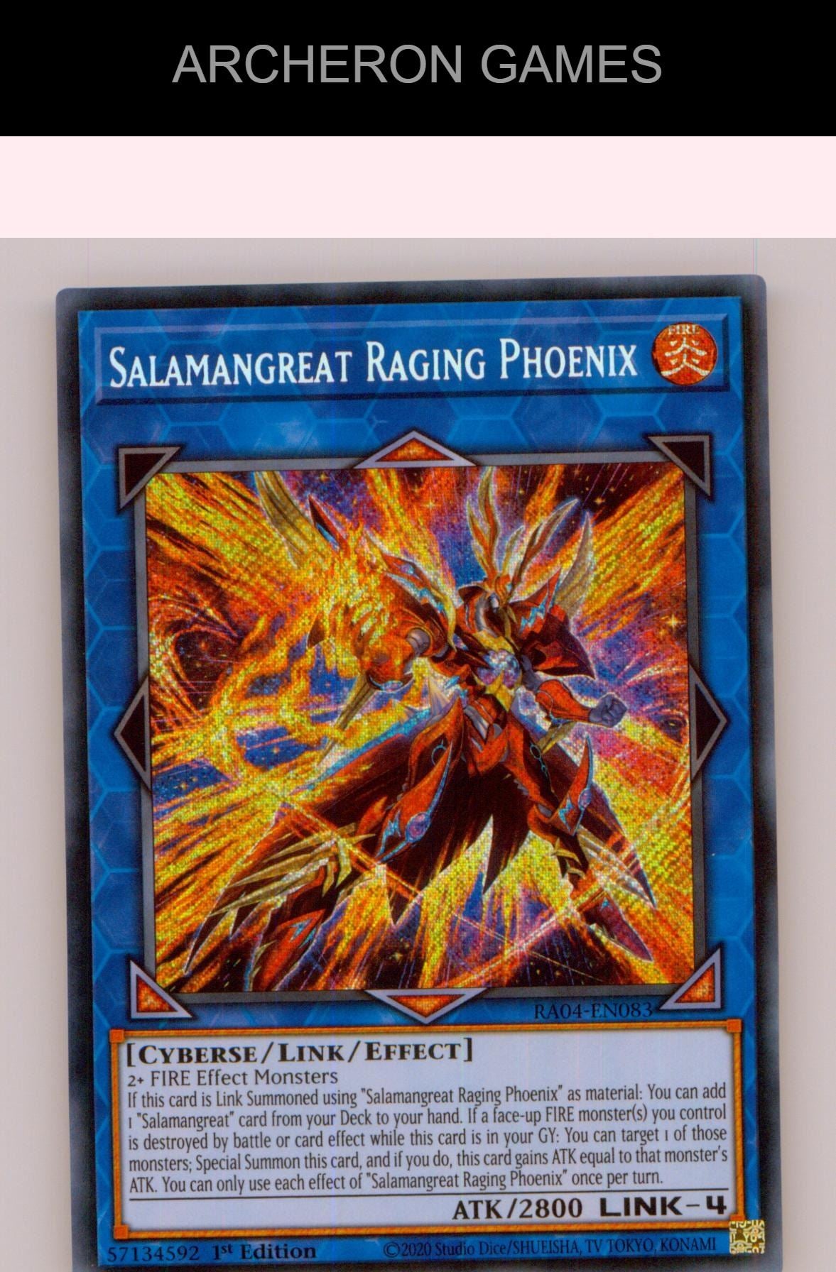 Salamangreat Raging Phoenix (Secret Rare) SEC YUGIOH Card 1st Edition