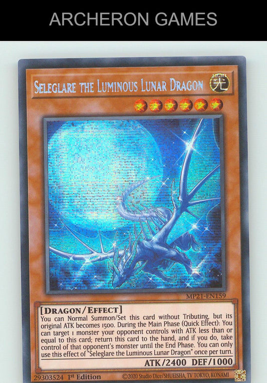 Seleglare the Luminous Lunar Dragon SEC YUGIOH Card