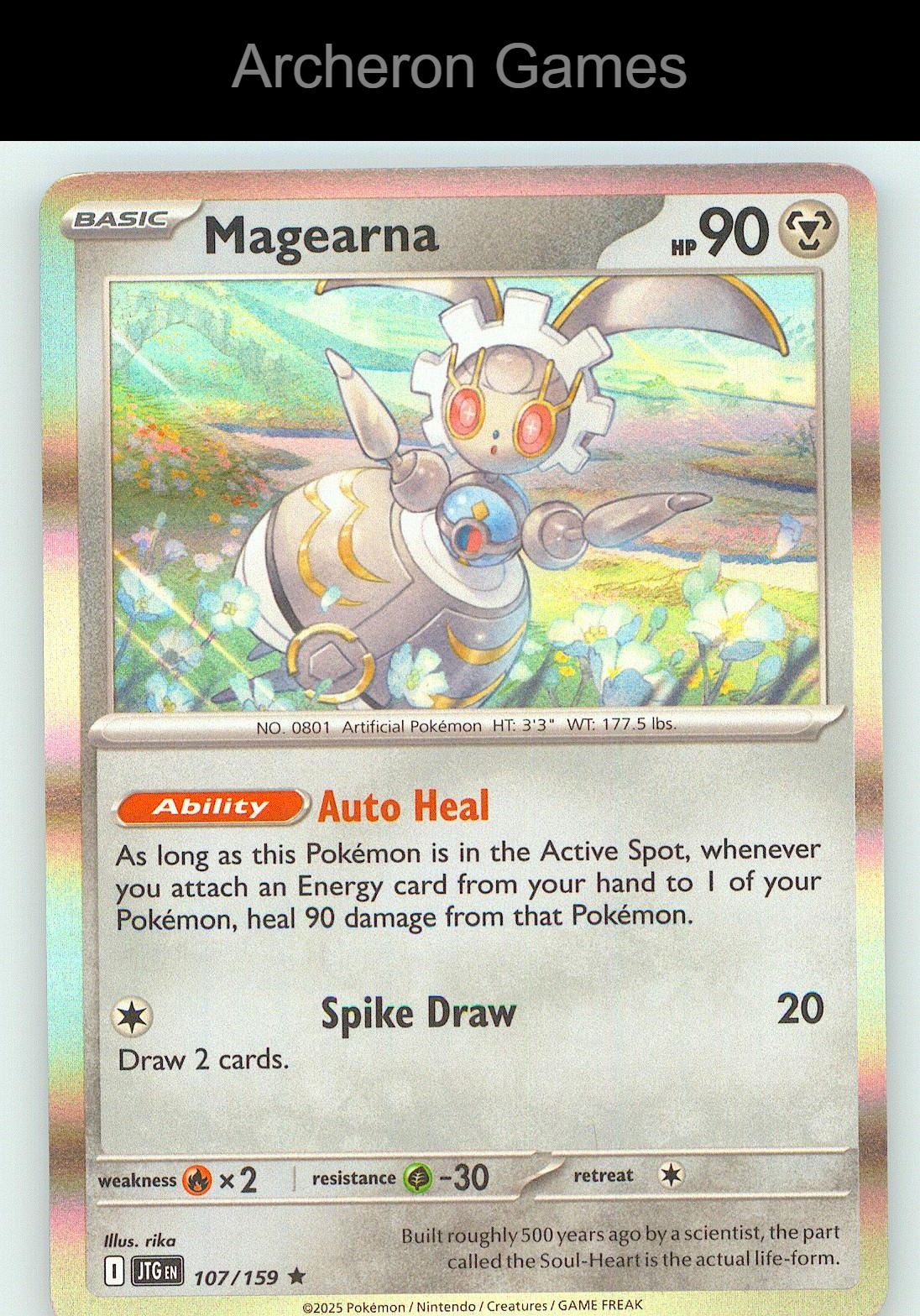 Pokemon Card Magearna JTG 107/159 R Journey Together Holo