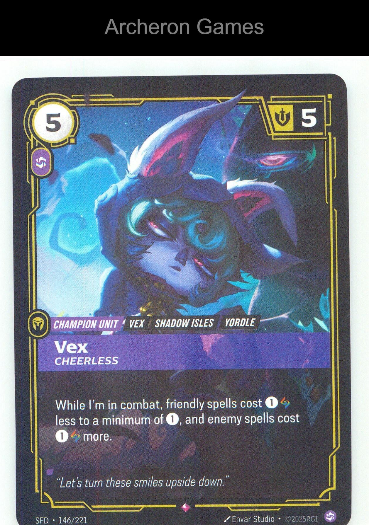 Vex - Cheerless SFD 146/221 R Spiritforged Riftbound Card Foil