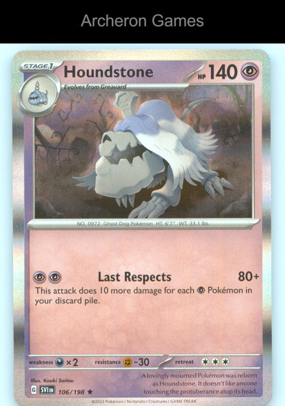 Pokemon Card Houndstone SVI 106/198 R Scarlet & Violet Holo