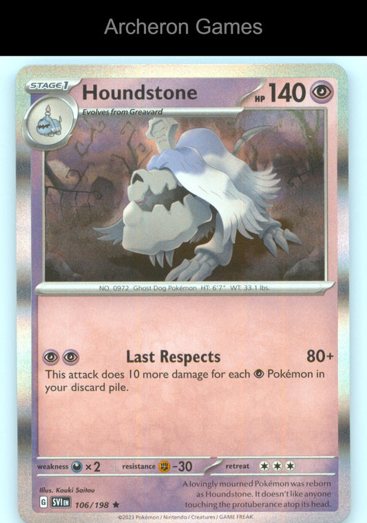 Pokemon Card Houndstone SVI 106/198 R Scarlet & Violet Holo