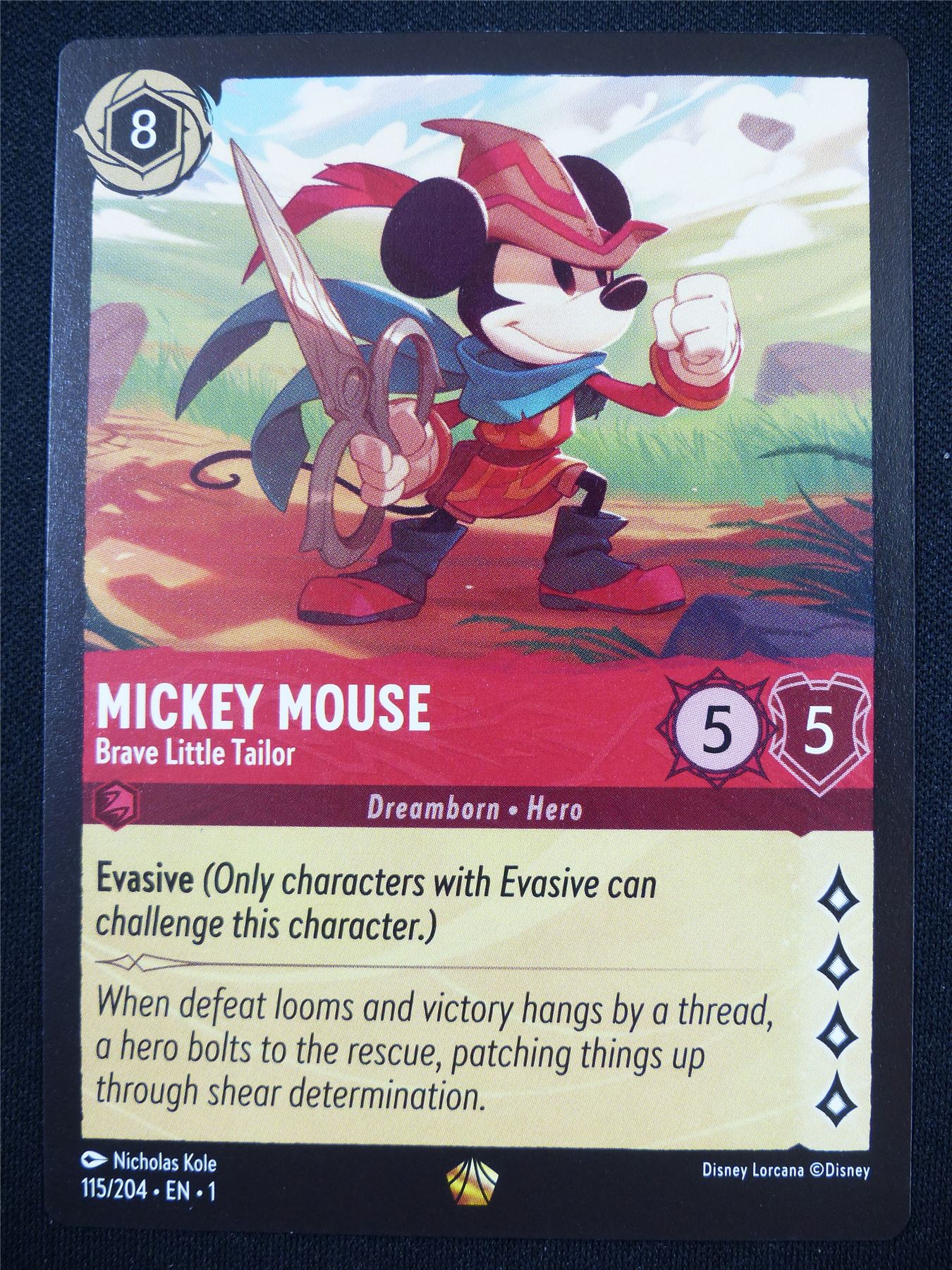 Mickey Mouse Brave Little Tailor 115/204 - Lorcana Card #4NS