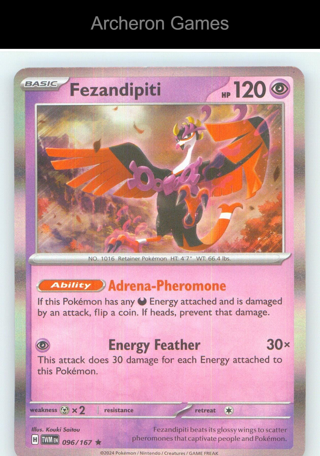 Pokemon Card Fezandipiti TWM 096/167 R Twilight Masquerade Holo