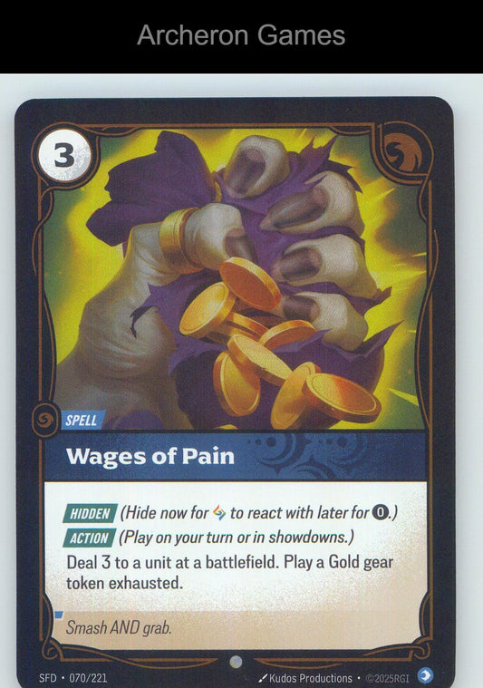 Wages of Pain SFD 070/221 C Spiritforged Riftbound Card