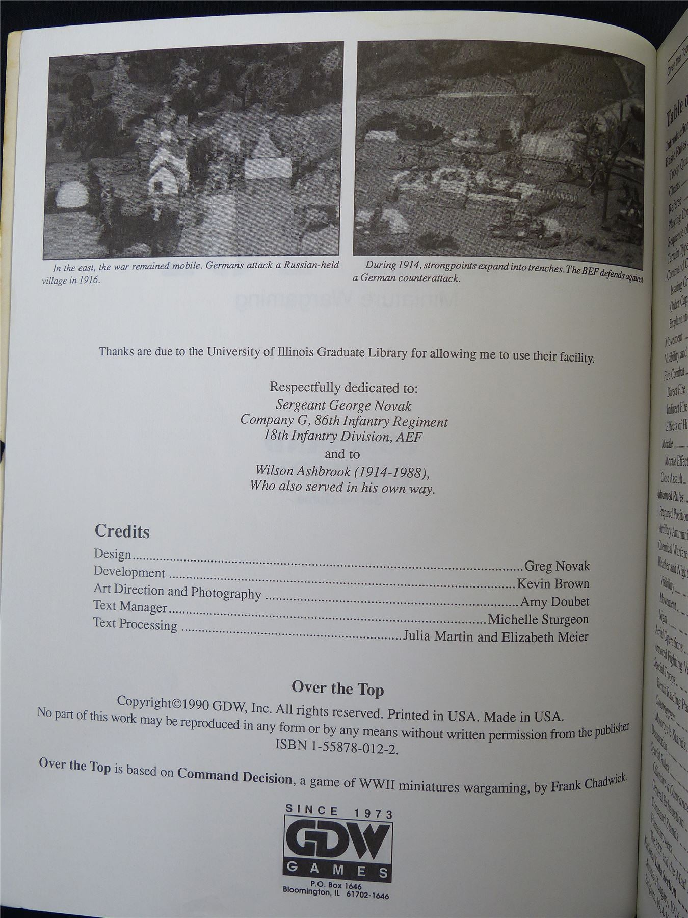 Over the Top WWI Miniatures Wargaming - Rulebook #2SA