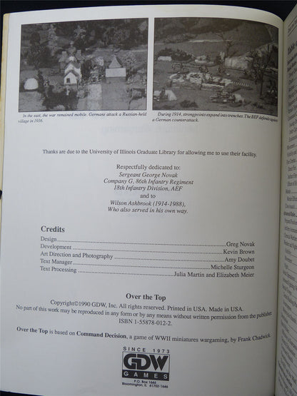 Over the Top WWI Miniatures Wargaming - Rulebook #2SA
