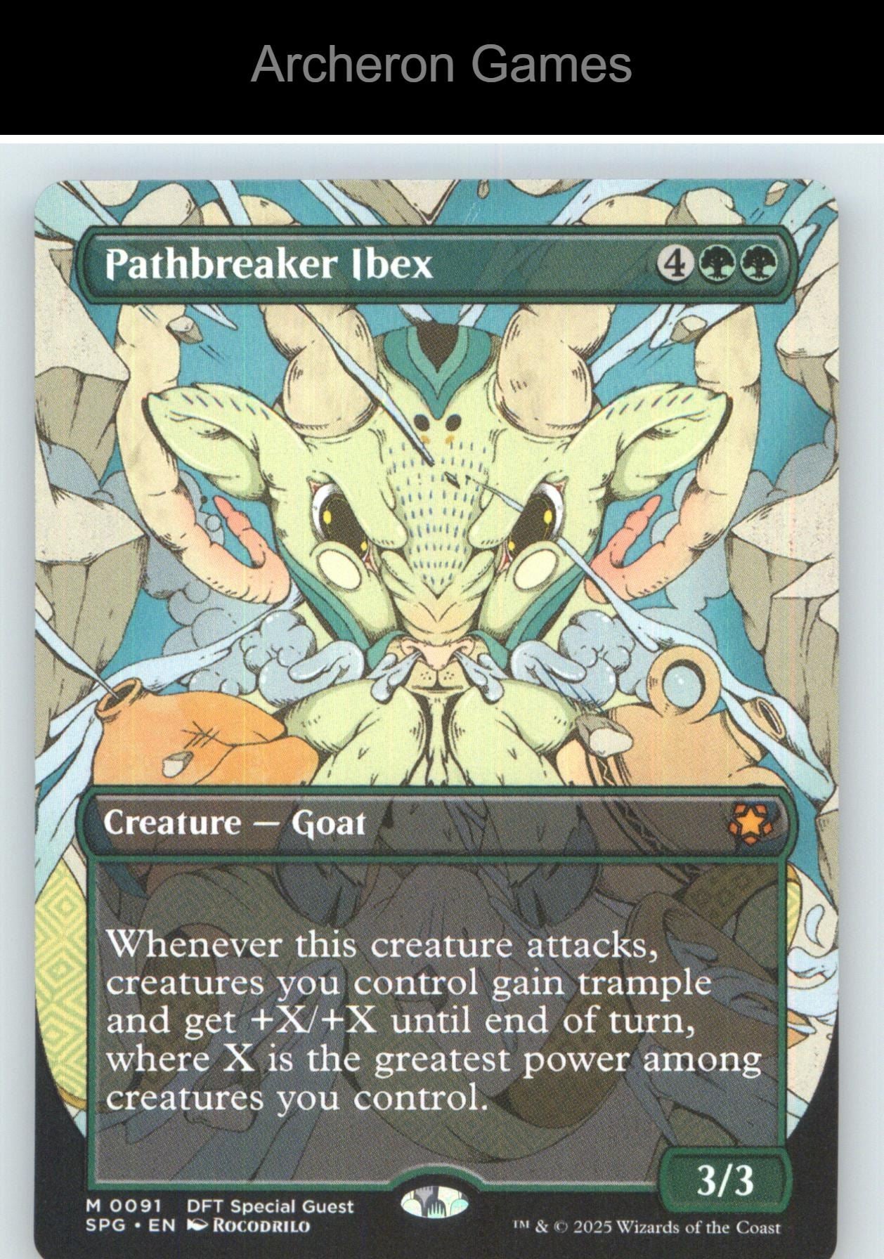 Pathbreaker Ibex (Borderless) SPG 91 Mythic MTG Card NM/EX+