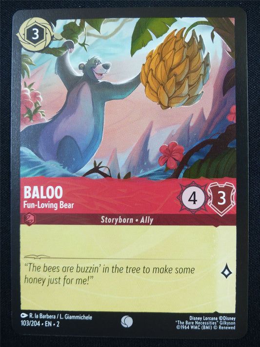 Baloo Fun-Loving Bear 103/204 - Lorcana Card #4Q4