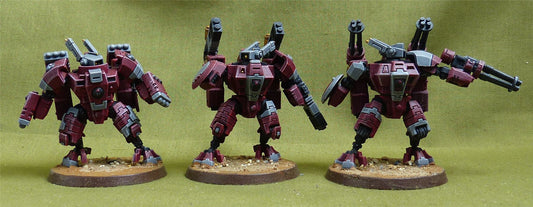 XV8 Crisis Battlesuit Team painted - Tau Empire - Warhammer 40K #41H