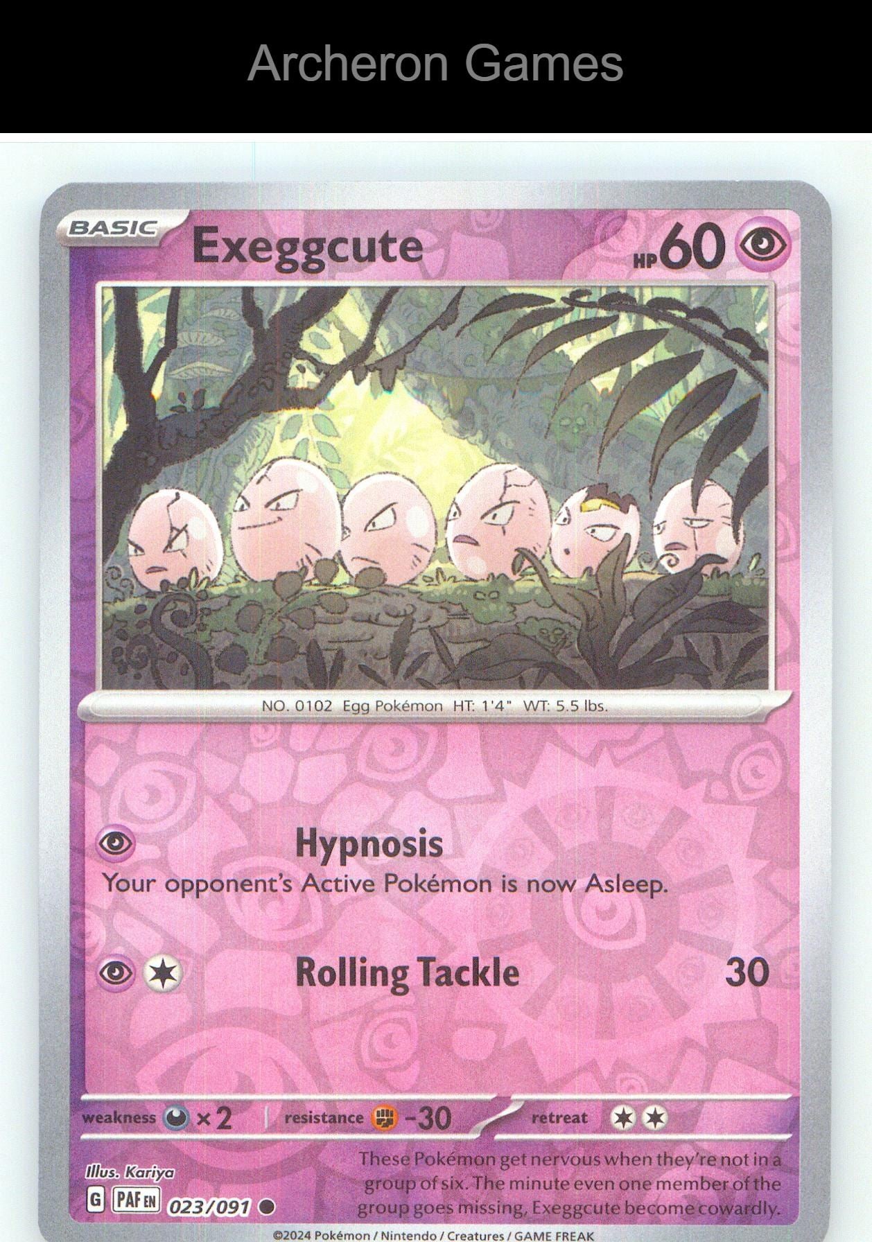 Pokemon Card Exeggcute PAF 023/091 C Paldean Fates Reverse Holo