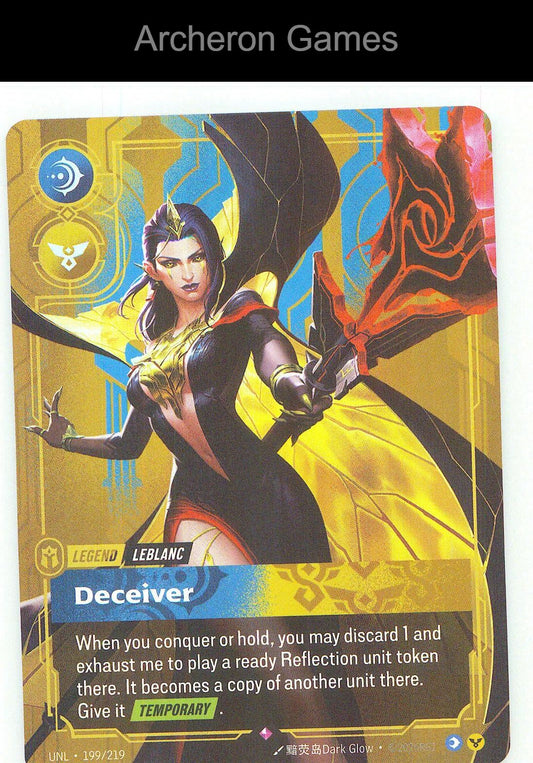 LeBlanc - Deceiver UNL 199/219 R Unleashed Riftbound Card