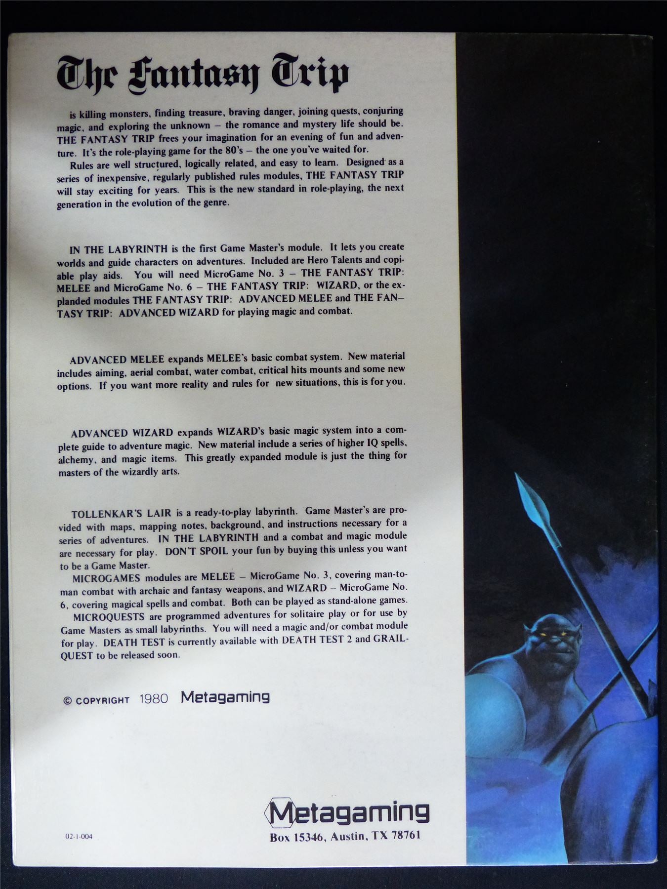 Advanced Wizard: The Fantasy Trip - Metagaming Booklet #2MS