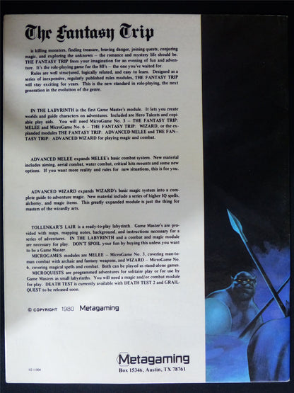Advanced Wizard: The Fantasy Trip - Metagaming Booklet #2MS