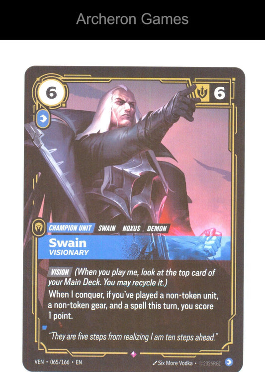 Swain - Visionary VEN 065/166 R Vendetta Riftbound Card Foil