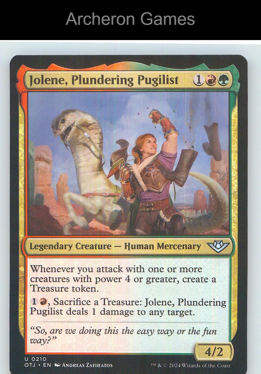 Jolene, Plundering Pugilist OTJ 210 UC MTG Card NM/EX+