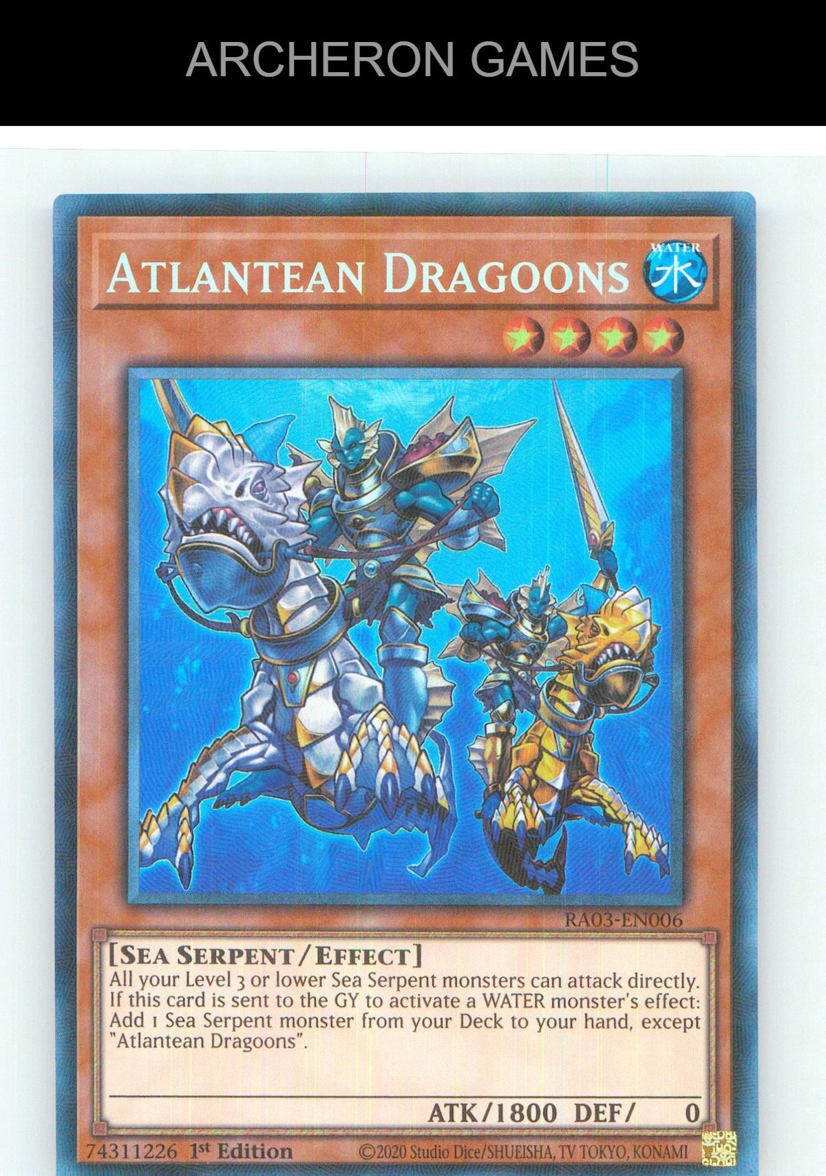Atlantean Dragoons (PCR) Prismatic Collector's Rare YUGIOH Card 1st Edition