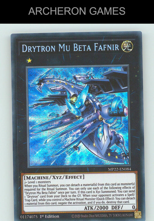 Drytron Mu Beta Fafnir SEC YUGIOH Card