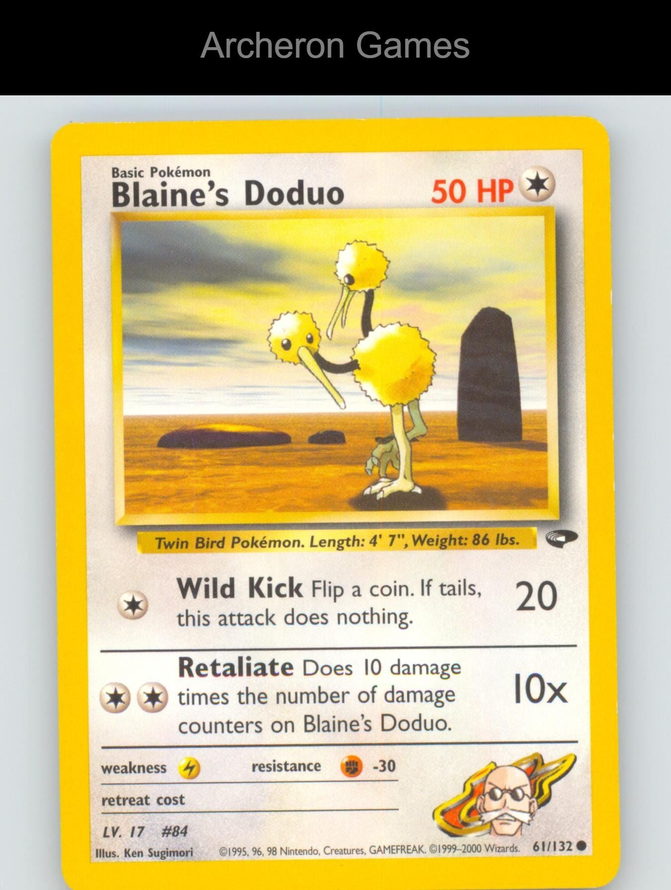 Pokemon Card Blaine's Doduo G2 61/132 C Gym Challenge Unlimited