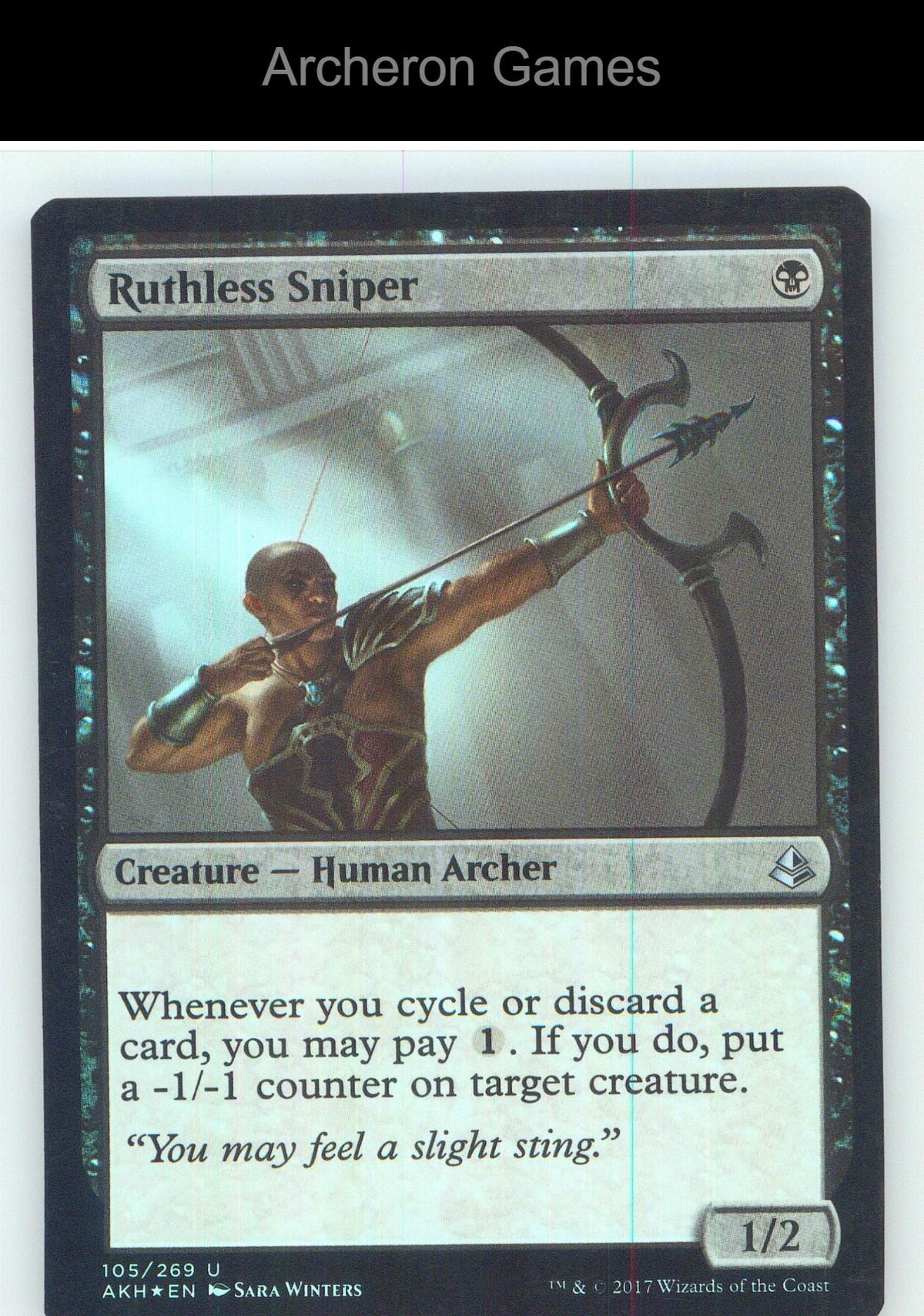 Ruthless Sniper AKH 105 UC MTG Card NM/EX+ Foil