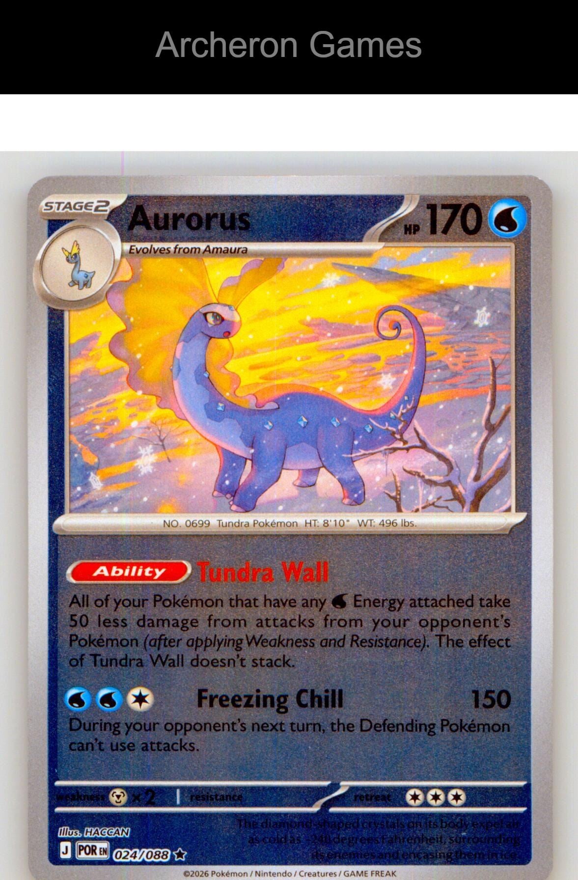 Pokemon Card Aurorus ME03 024/088 R Perfect Order Reverse Holo