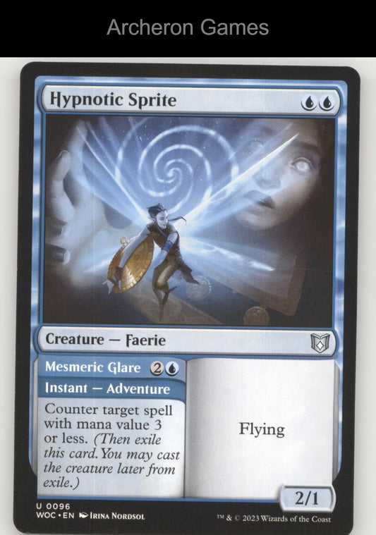 Hypnotic Sprite 96 UC MTG Card Commander: Wilds of Eldraine