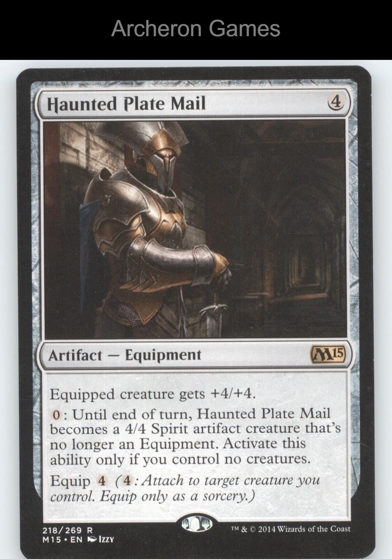 Haunted Plate Mail 218 R MTG Card Magic 2015 (M15)