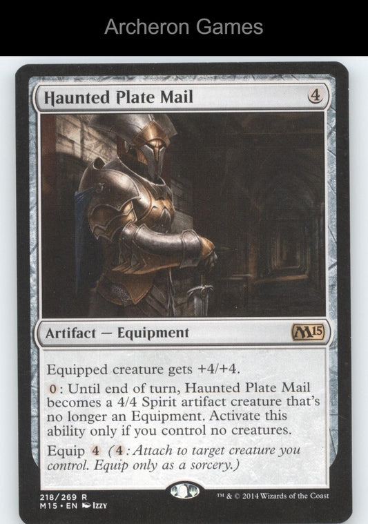 Haunted Plate Mail 218 R MTG Card Magic 2015 (M15)